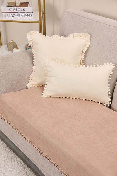 Aisha's Design Pom-Pom Sofa Cover 90X155 cm - Ko-33Ik
