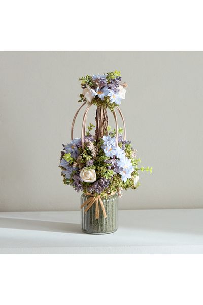 Home Box Caven Daisy and Rose Two Tier Topiary 16x16x34 cm
