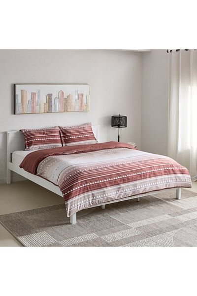 Home Box طقم غطاء لحاف سوبر كينج من 3 قطع من الألياف الدقيقة المطبوعة من ميا صوفيا - 220 × 240 سم