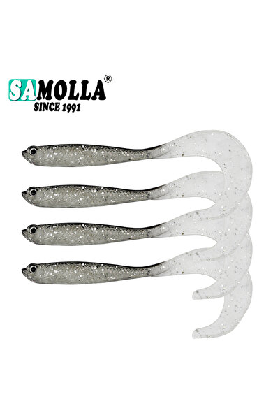 Choice 4 قطع/مجموعة طُعم دودي ناعم، طُعم سمك باس طويل الذيل، طُعم صيد واقعي، ...