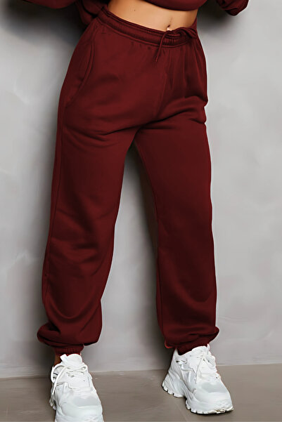 YAKAMEL Kadın Paçası Lastikli Cepli Spor Eşofman Altı