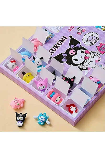 BABUN 40Pcs Sanrio Kuromi Tiny Doll Blind Box Figure Toy Set Kuromi Keychain Accessory Set