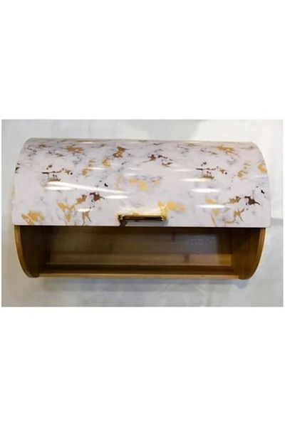 DUBAİ Arow Marmo Luxury White Bread Box