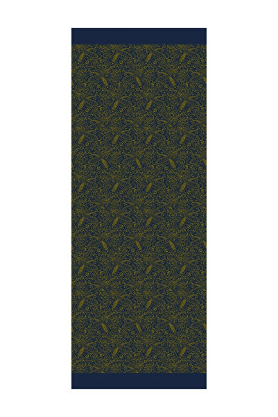 Mooncorn Velora Pattern Σάλι διπλής όψης Navy Blue-Oil Green