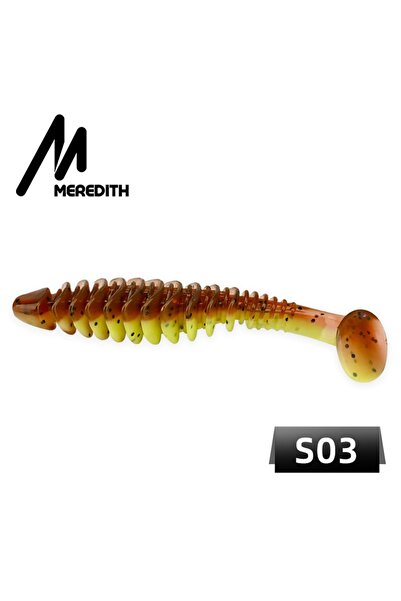 Choice 65 مم 10 قطع S03 MEREDITH طُعم ناعم 65 مم 80 مم طُعم صناعي من السيليكو...