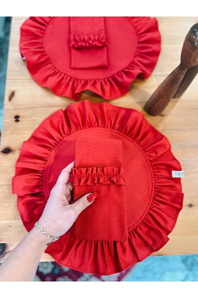 KaiHome Калъф за прибори за хранене / Калъф за вилици, лъжици и ножове Dak Linen с 4 отделения