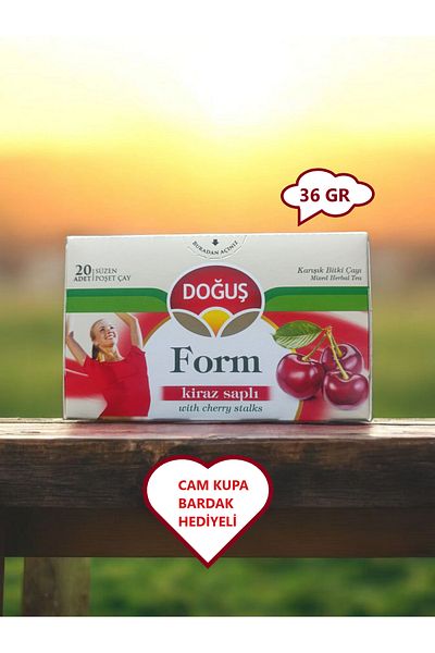 Doğuş Form Cherry Handle 20 Cups Filtered Sachet Herbal Tea 36g