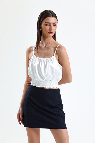 Sense Fusta mini jacquard_etk32609 Bleumarin