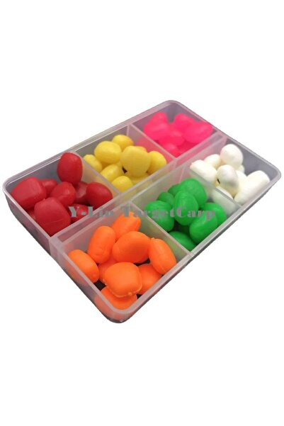 Choice 60 قطعة من الذرة البيضاء لصيد الكارب، متنوعة في صندوق واحد، 6 ألوان، ط...