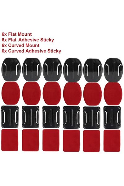 EXSKOF G Helmet Adhesive Sticky Flat Curved Mount For GoPro Hero 12 11 10 9 8 7 6 5 4 Insta360 X2 X3 DJI O.