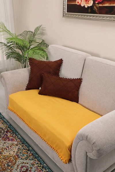 Aisha's Design Pom-Pom Sofa Cover 90X155 cm - Ko-33Ik
