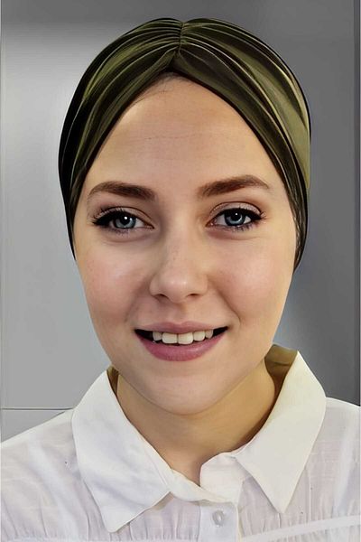 Uniquetrenders Women's Luxury Sandy Fabric Tied Pleated Hijab Bonnet
