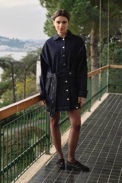 Hooopstore Μπουφάν Tilda Oversize Navy Blue Denim