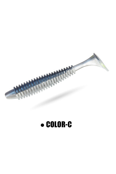 Choice طُعم صيد السمك الناعم Color-C Spinpoler Ribbed Shads ذو الذيل الدودي ا...