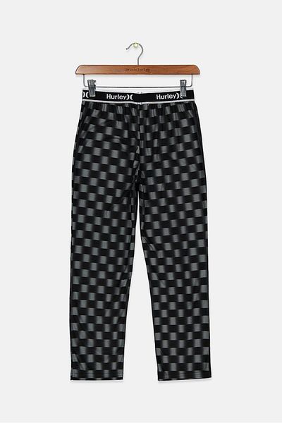 Hurley Kid Boys Printed Pull,on Pajama Pant, Black And Grey