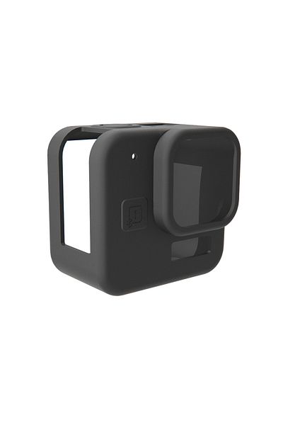 ORBMART Black Case Silicone Case for GoPro Hero 11 Black Mini Tempered Glass Lens Protector Protective Film