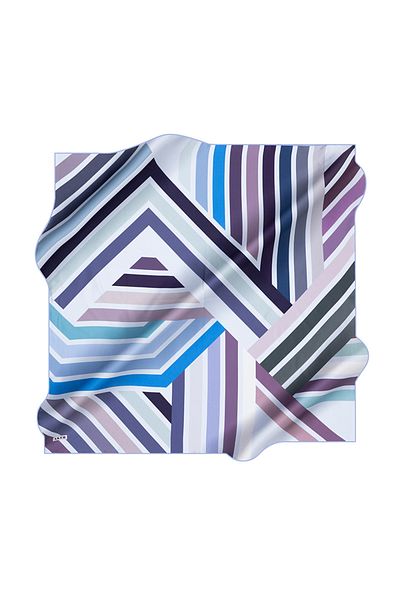 Aker Eșarfă din satin creponat de mătase cu modele geometrice