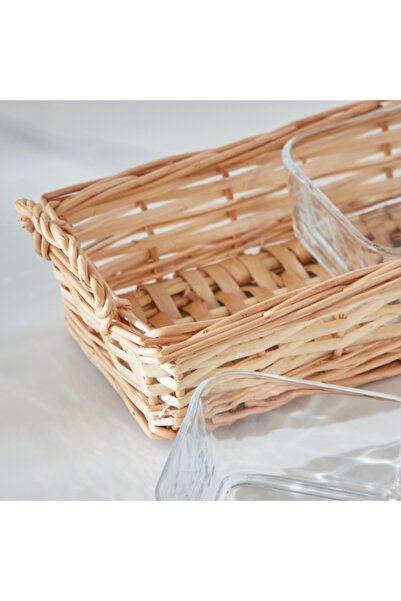 Home Box Minimalist 4-Piece Glass Snack Set