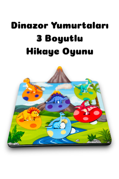 Karter İnovasyon Dinazor Yumurtaları, Arkeolojik Oyun, Ahşap Eğitici Oyuncak,...