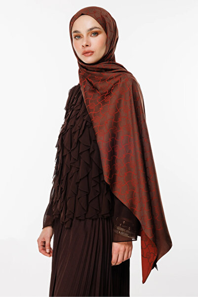 Mooncorn Σάλι διπλής όψης Bitter Brown με σχέδιο Marrakech