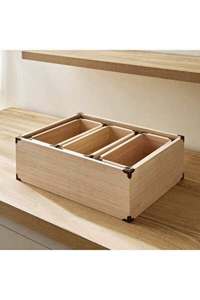 Home Box Paulownia 4-Piece Wooden Box Set