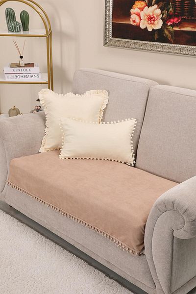 Aisha's Design Pom-Pom Sofa Cover 90X155 cm - Ko-33Ik