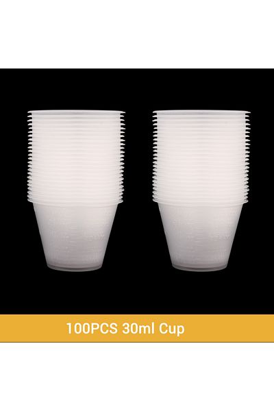 Choice 100pcs 100pcs 1oz (30ml) Graduated Plastic Mix Cups Universal Measuring Paint Tray for Airbrush Pain