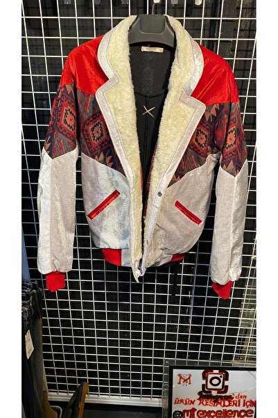 Aztek vintage kürklü oversize mont