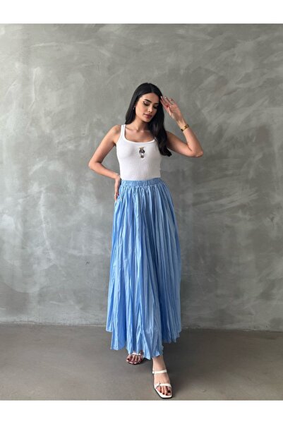 ZF BUTİK Довга спідниця-кльош - розкльошена зі зморшкуватою гумкою на талії