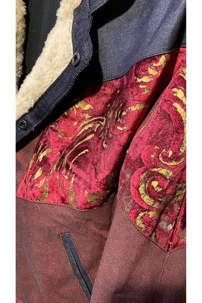 Aztek vintage kürklü oversize mont