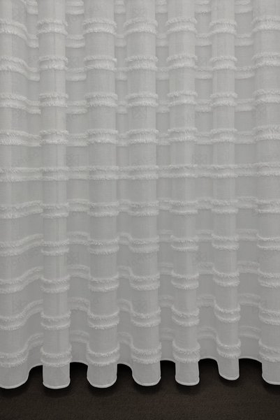 MARİTSA Tulle Curtain - Nordic Series Bohemian Lydia Pattern Cotton Embroidery on Linen Base Ecru Dense Pleats (1X3) Curtain