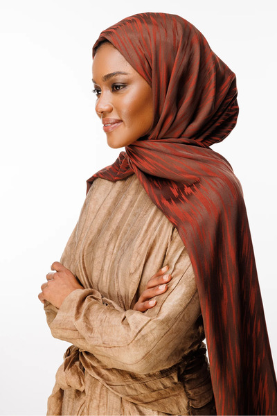 Mooncorn Selis Pattern Double-Sided Shawl Bitter Coffee-Brown