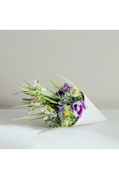 Home Box Caven Rose Arrangement in Conical Shape Metal Planter with Stand 15x15x34 cm