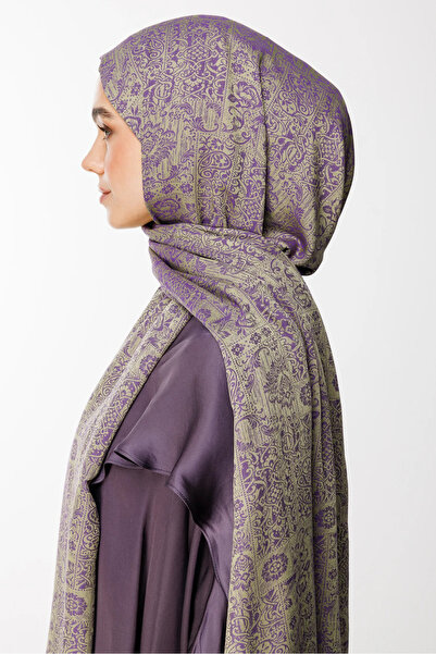 Mooncorn Σάλι διπλής όψης με σχέδιο χέννας Ελικομωβιλένιο