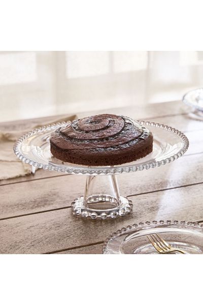 Home Box Merriam Beaded Cake Stand with Pedestal 30.5 cm