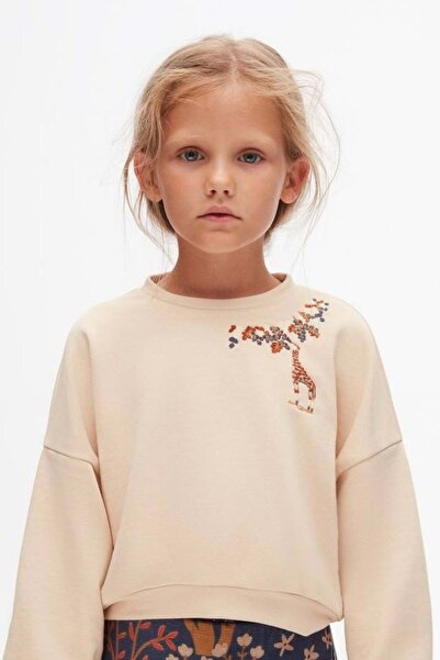 ww waka waka kids store Hanorac pentru fete cu decolteu rotund și broderie cu...