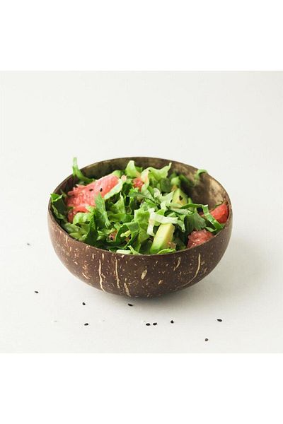 Choice 250-300ml Coconut Bowls For Serving Dishes Wooden Salad Wood Reusable Bowl Serving Utensils Natural