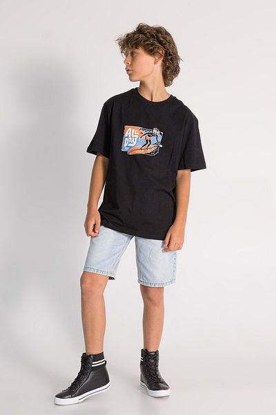 Waka Waka Tricou pentru băiat cu decolteu rotund cu imprimeu în față și în spate