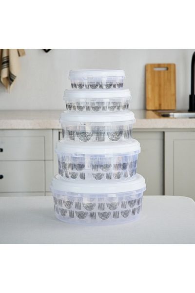 Home Box Spectra 5-Piece Sapphire Printed Container Set