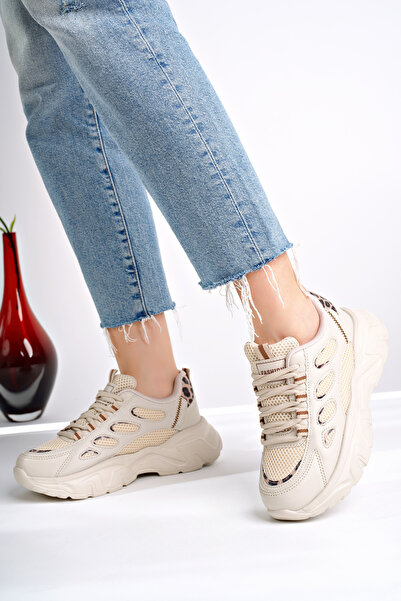 Moda Kadıköy Women's Mink Leopard Sneaker Shoes