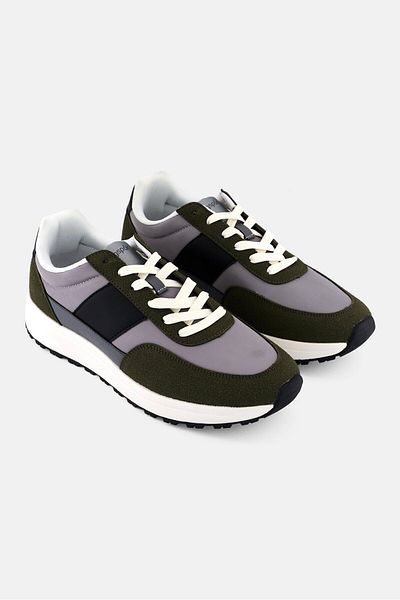 Algspar Men Brand Logo Lace Up Outdoor Shoes, Multicolor