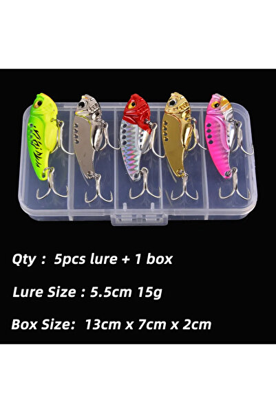 Choice1 5 قطع/صندوق من طُعم الصيد المعدني VIB 3/7/10/15/20 جرام، ملعقة اهتزاز...