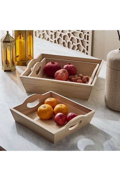 Home Box Paulownia 3-Piece Wooden Box Set
