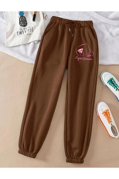 RPT MODA ΦΟΡΜΑ JOGGER SUPER WOMAN PRINTED JOGGER ΠΑΝΤΕΛΟΝΙ ΜΕ Άνετη ΕΛΑΣΤΙΚΗ ΤΣΕΠΗ