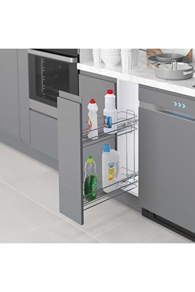 STARAX Gizli Raylı Deterjanlık Çift Açılım Sol 16 cm-Krom