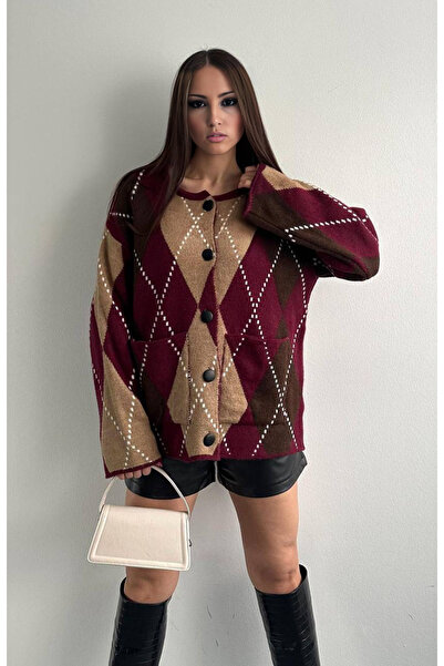 Pinza Baklava Pattern Thick Cardigan