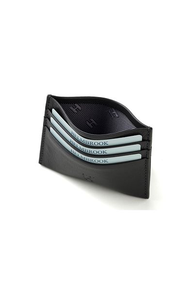 HELMBROOK Barry Men's Black Leather Special Design Multi-Compartment Rfid Protection Card Holder