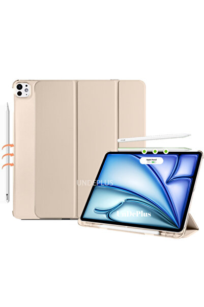 UnDePlus Apple iPad Pro 11inç M4 2024 Kılıf Flip Cover Kalem Bölmeli PC Case A2836 A2837 A3006