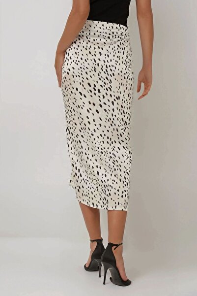 Hiccup Satin Slit Bodycon Midi Skirt