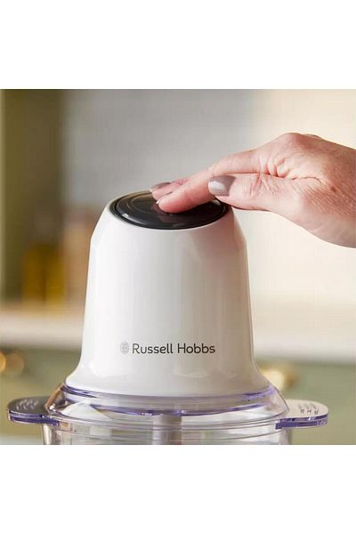 RUSSELL HOBBS Go Create White Mini Chopper 27540,300W,500ml Capacity,One-Speed,Stainless Steel Blade